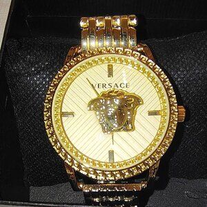 MEN'S VERSACE 40mm gold on gold WATCH